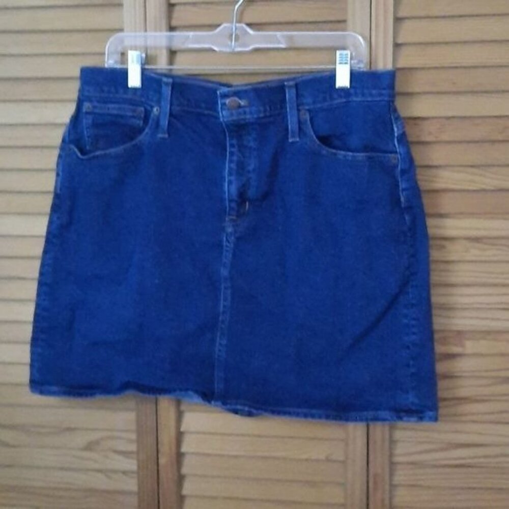 J.Crew 5 Pocket Dark Wash Denim Jean Skirt Size 14